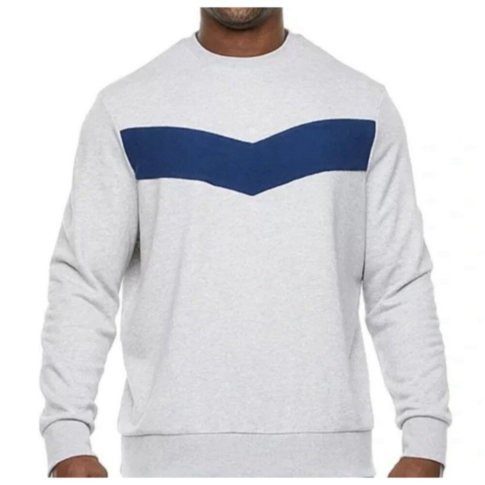 Shaquille O'Neal Gray Blue French Terry Crewneck Sweatshirt Mens Big & Tall XLT - Picture 1 of 9